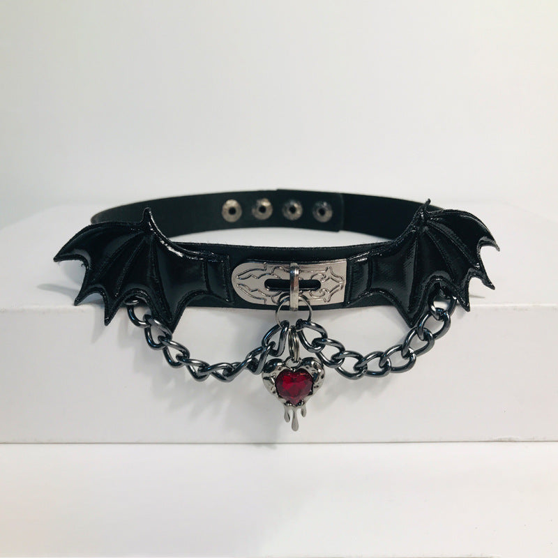 Winged Demon Leather Collar - Necklaces & Chokers detail view 7 | Cute Splikes