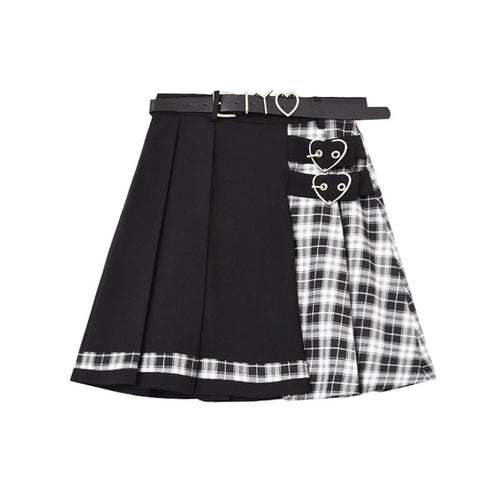 Color Block Pleated Skirt - Skirts for Jirai Kei, gothic & kawaii style | Cute Splikes