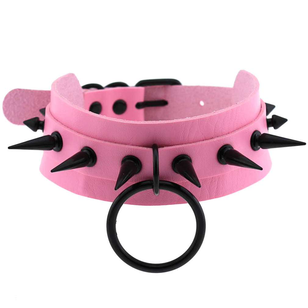 Studded Faux Leather Collar - Necklaces & Chokers detail view 11 | Cute Splikes