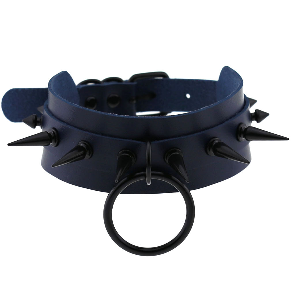 Studded Faux Leather Collar - Necklaces & Chokers detail view 2 | Cute Splikes