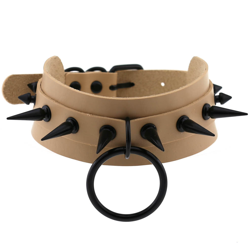 Studded Faux Leather Collar - Necklaces & Chokers detail view 17 | Cute Splikes
