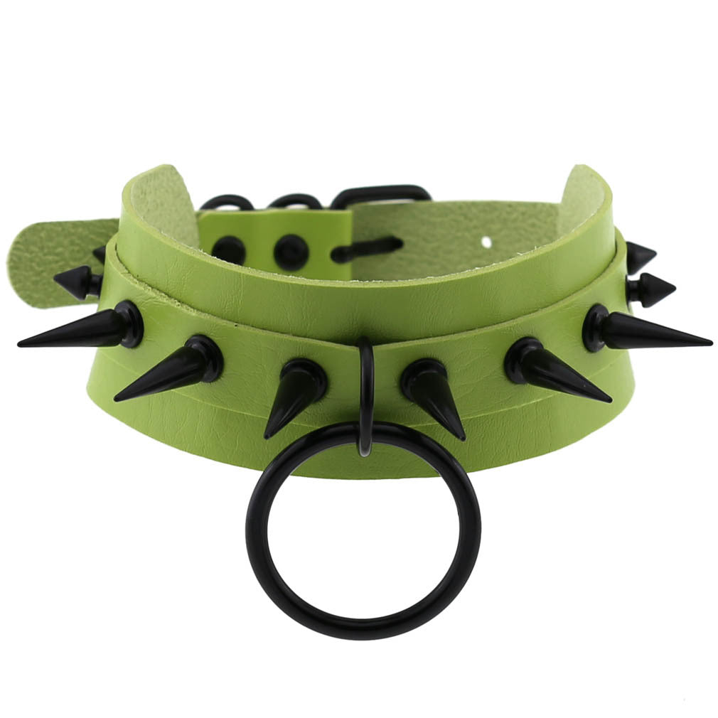 Studded Faux Leather Collar - Necklaces & Chokers detail view 3 | Cute Splikes