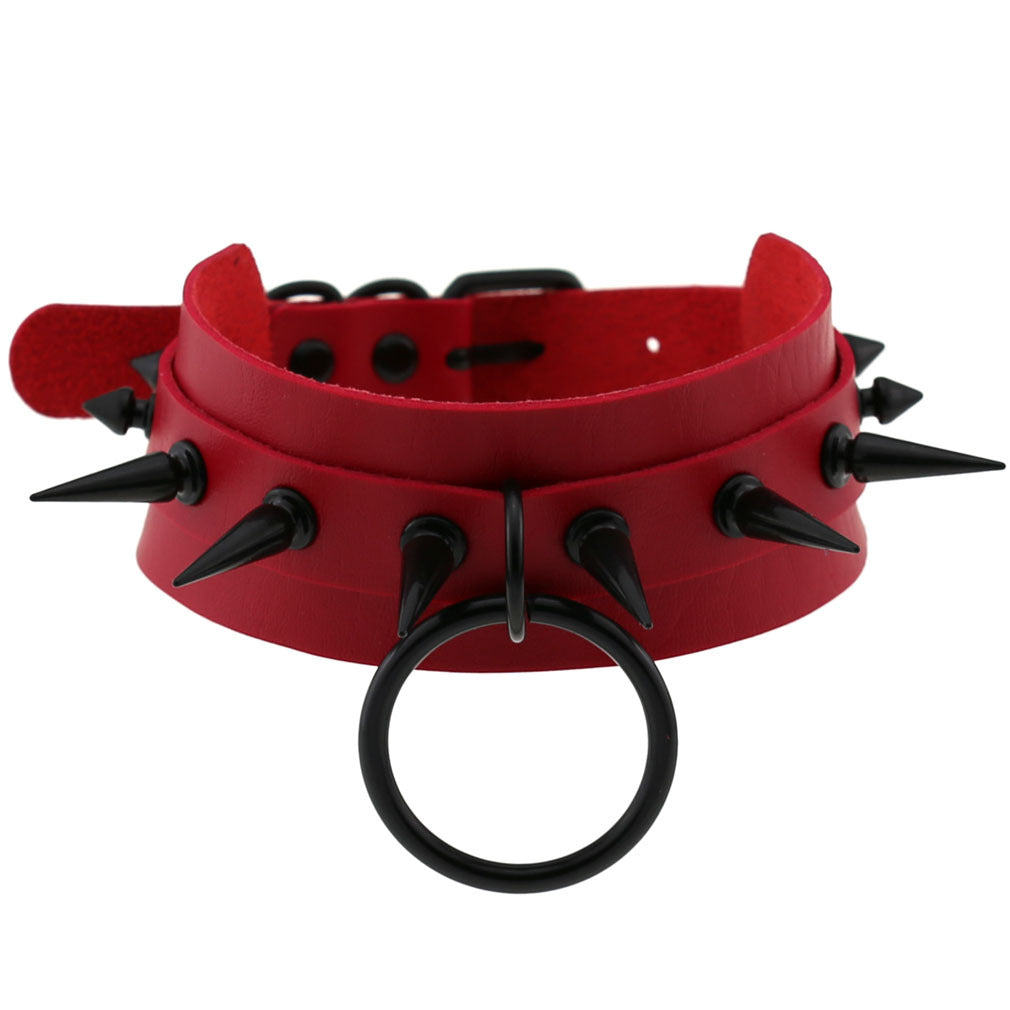 Studded Faux Leather Collar - Necklaces & Chokers detail view 13 | Cute Splikes