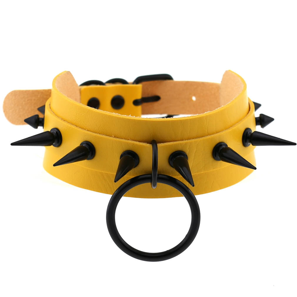 Studded Faux Leather Collar - Necklaces & Chokers detail view 19 | Cute Splikes