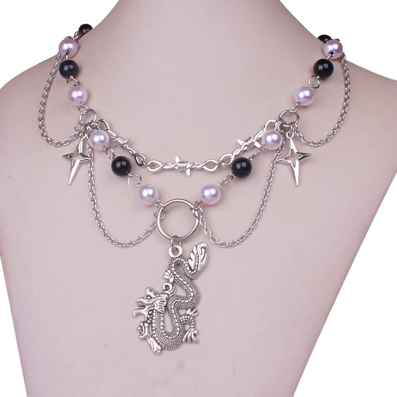 Faux Pearl Cross Necklace - Necklaces & Chokers detail view 10 | Cute Splikes