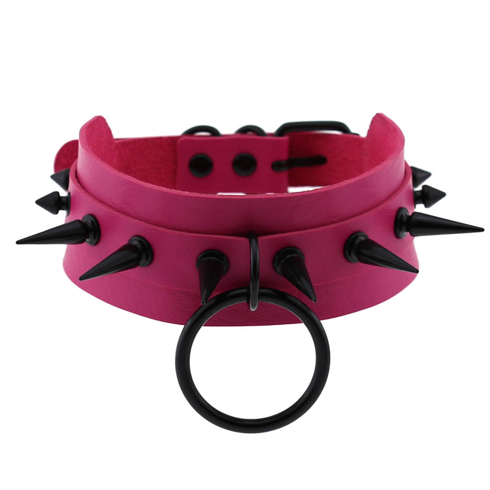 Studded Faux Leather Collar - Necklaces & Chokers detail view 14 | Cute Splikes