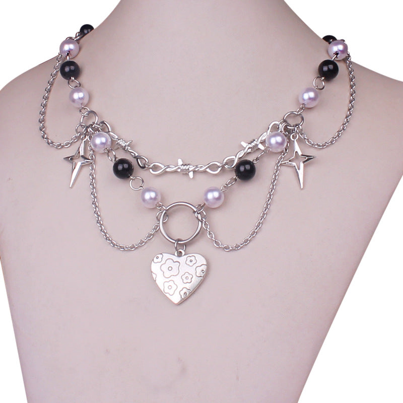Faux Pearl Cross Necklace - Necklaces & Chokers detail view 2 | Cute Splikes