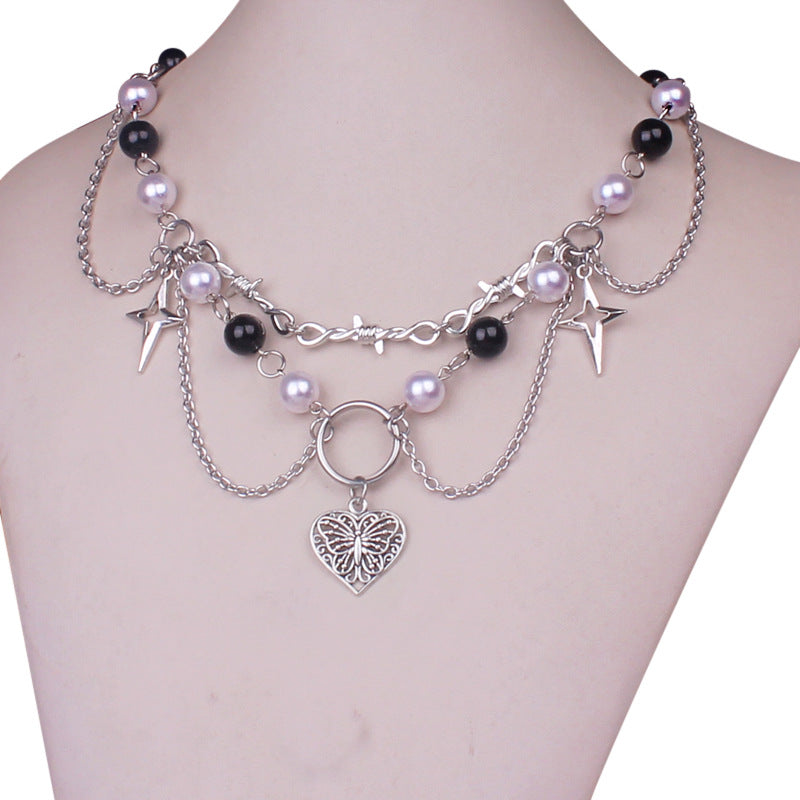Faux Pearl Cross Necklace - Necklaces & Chokers detail view 7 | Cute Splikes
