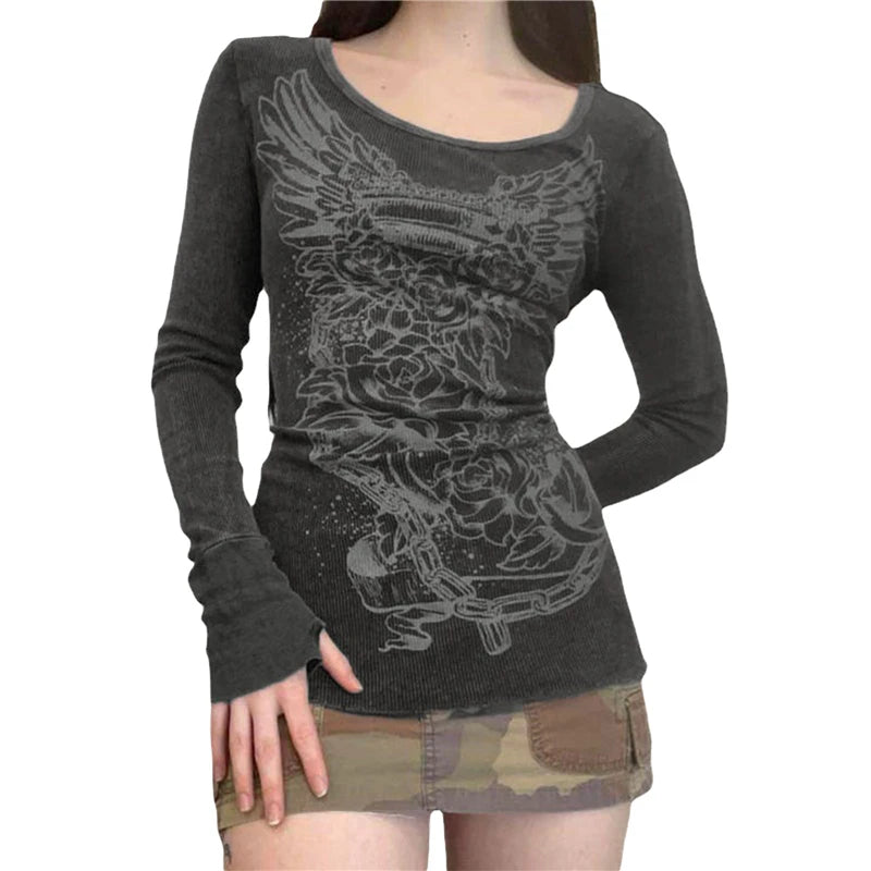 Floral Wings Long Sleeve Top