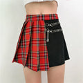 Asymmetrical Plaid Mini Skirt