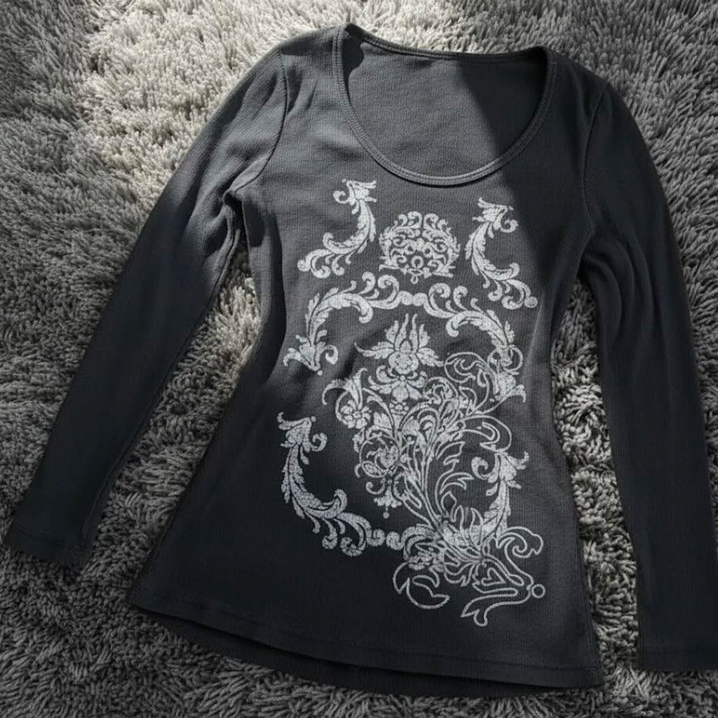 Y2K Gothic Print T-Shirt