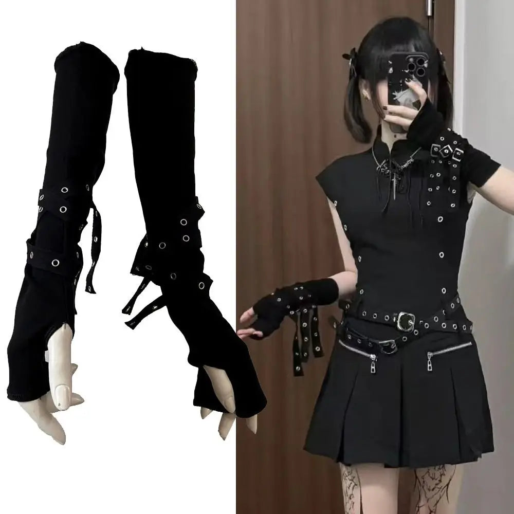 Buckle Fingerless Arm Warmers