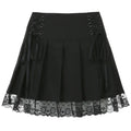 Lace Ruffle Pleated Mini Skirt