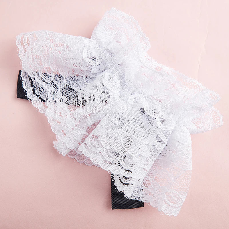 Satin Bow Lace Wrist Cuffs