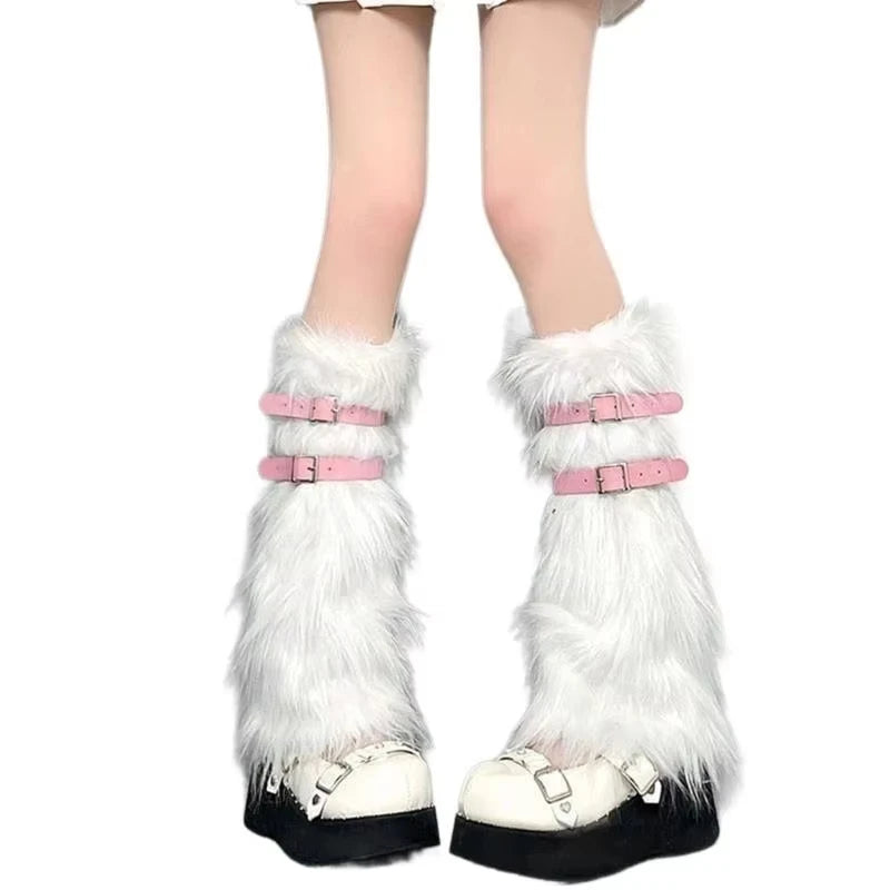 Faux Rabbit Fur Leg Warmers