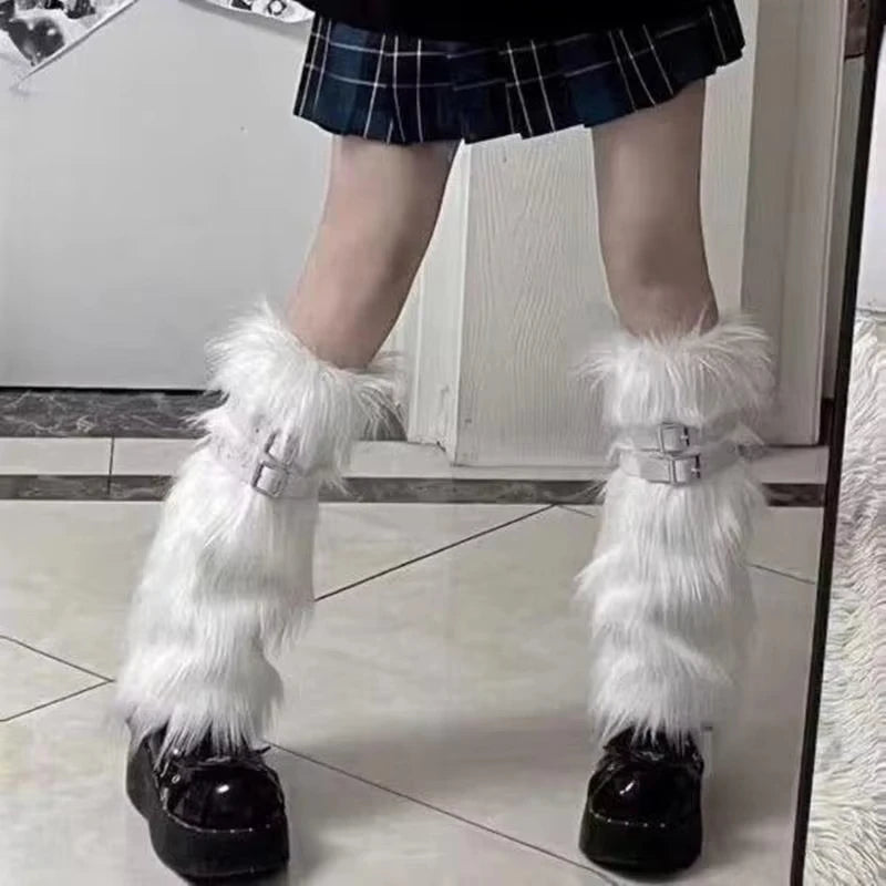 Faux Rabbit Fur Leg Warmers