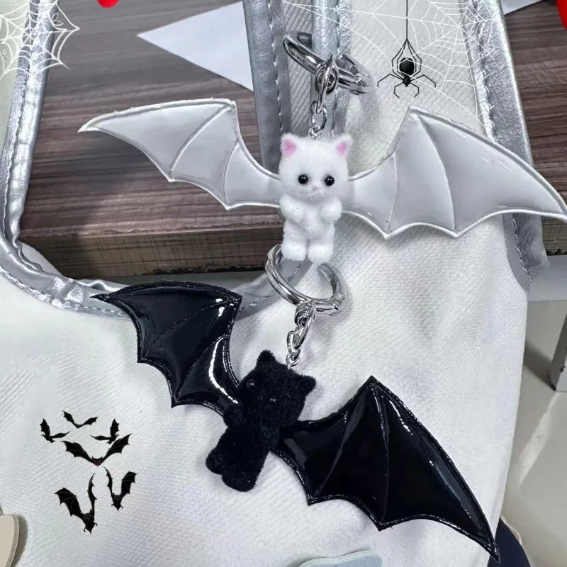 Devil Wings Cat Keychain