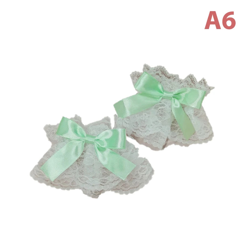 Satin Bow Lace Wrist Cuffs - Gloves & Arm Warmers detail view 10 | Cute Splikes