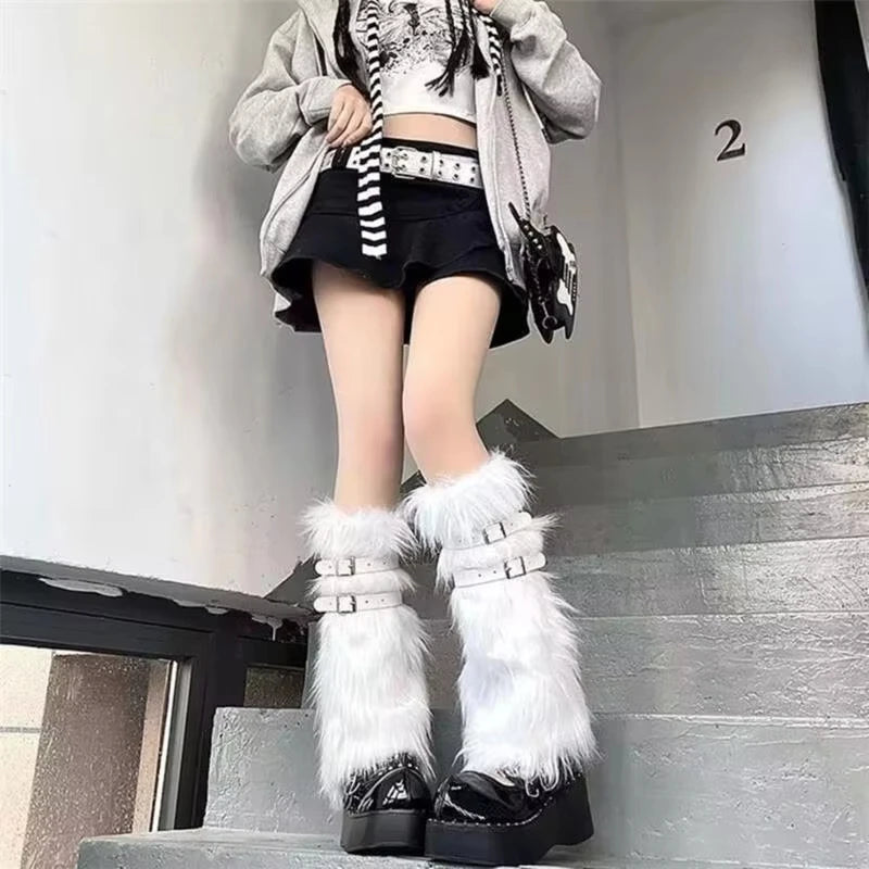 Faux Rabbit Fur Leg Warmers