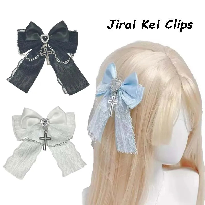 Jirai Kei Bow Hair Clips - Hair Accessories for Jirai Kei, gothic & kawaii style | Cute Splikes