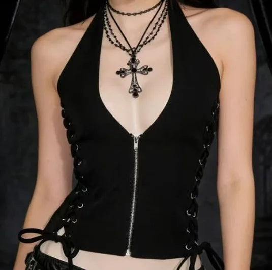 Lace-Up Bandage Crop Top