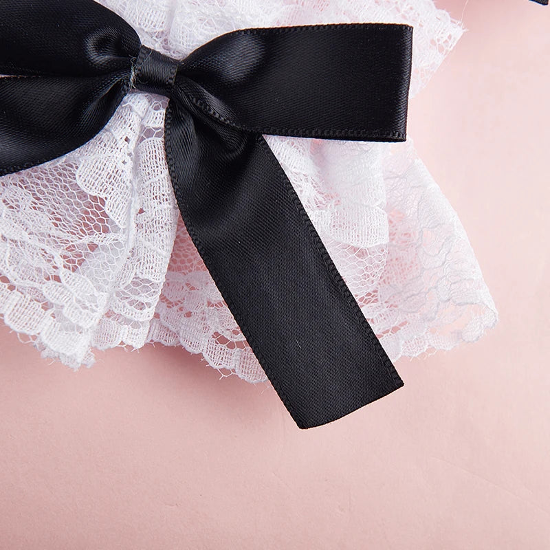 Satin Bow Lace Wrist Cuffs