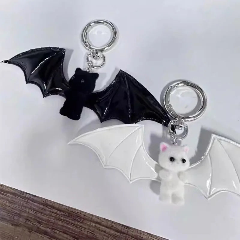 Devil Wings Cat Keychain