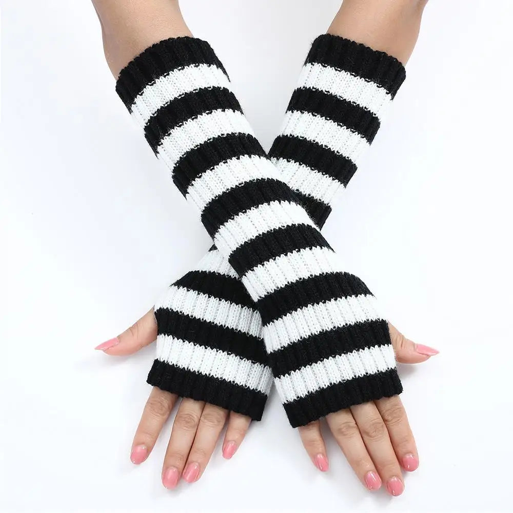 Striped Knit Arm Warmers