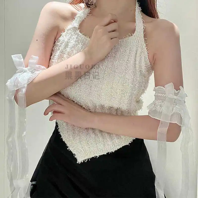 Lace Bow Ribbon Arm Sleeves