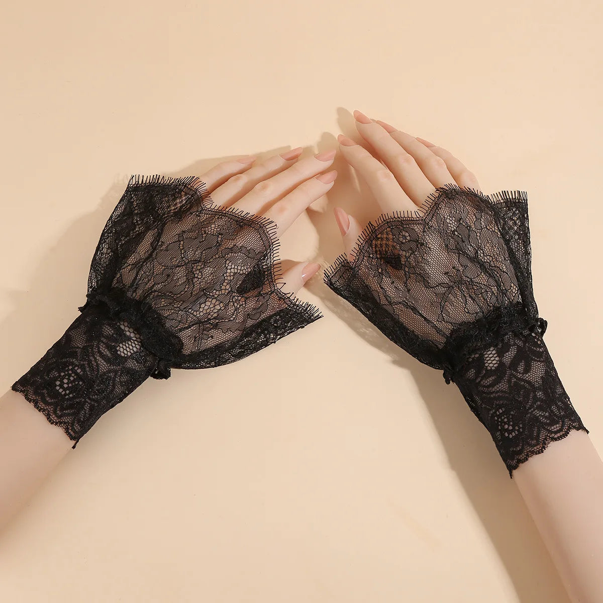 Lace Bow Fishnet Gloves - Gloves & Arm Warmers detail view 6 | Cute Splikes