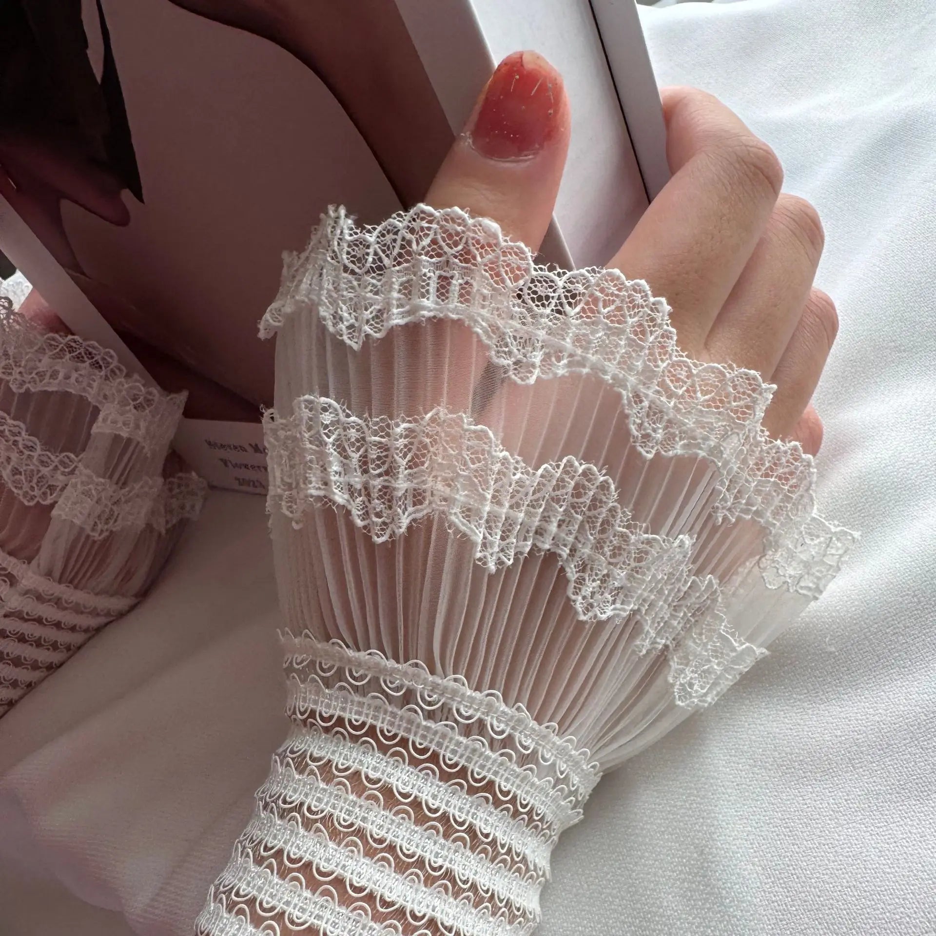 Lace Bow Fishnet Gloves - Gloves & Arm Warmers detail view 13 | Cute Splikes