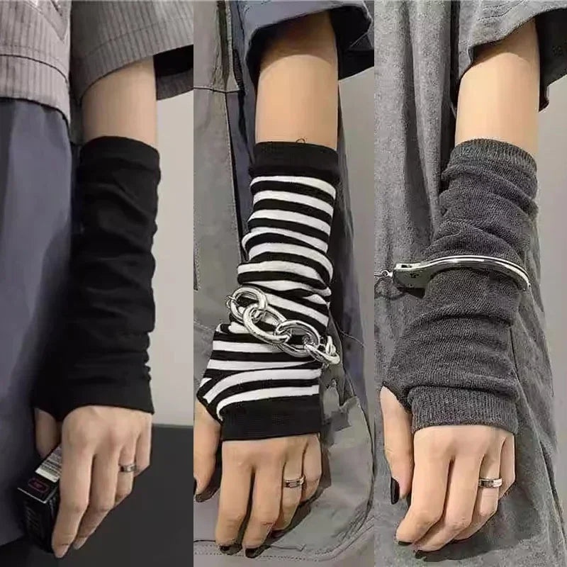 Striped Fingerless Arm Warmers