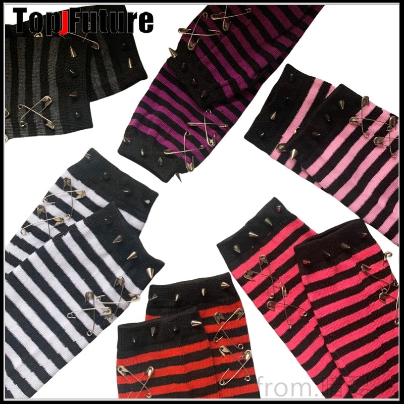 Striped Fingerless Arm Warmers